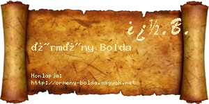 Örmény Bolda névjegykártya